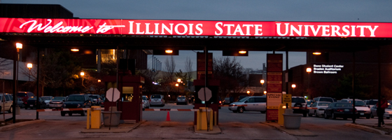 entrance to the Bone Student Center parking lot